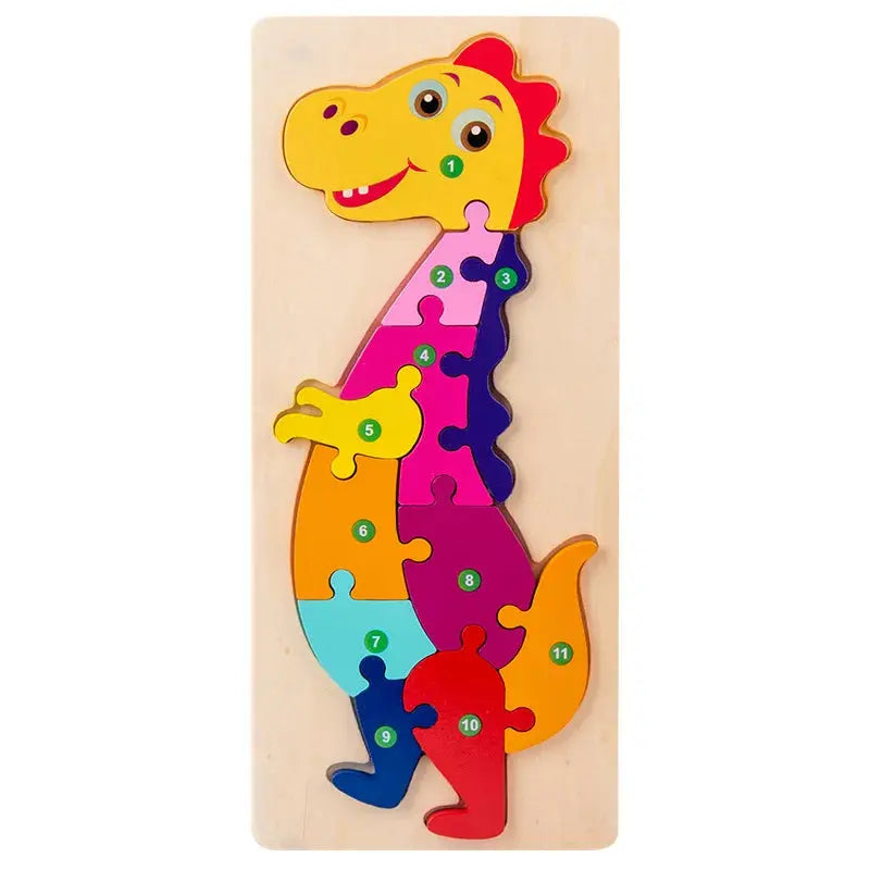 Wooden Puzzle Board 1 2 3 Year Children Puzzle Vehicles Pattern Colorful Numbered For Kids Toddlers Learning Educational Gifts Pinochio
