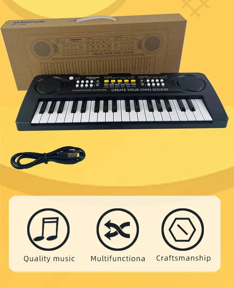 37Keys Electric Piano Keyboard, Digital Music Teaching & Learning Toys For Kids, Musical Instrument Gifts For Boys & Girls Age 3 Pinochio
