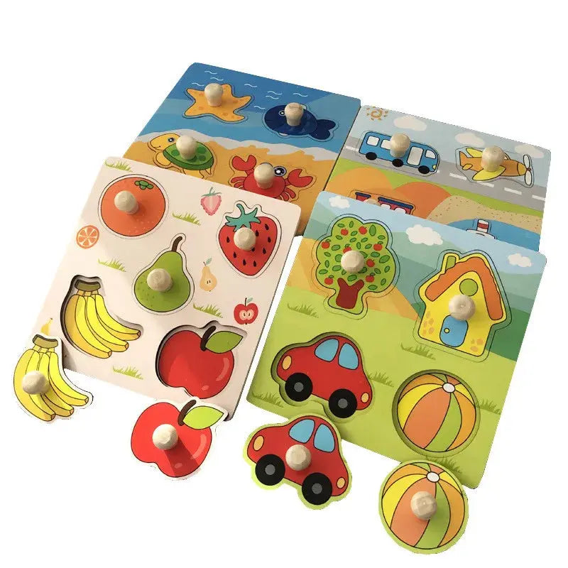Montessori Child Puzzle Educational Baby Toys Kids Wooden Puzzle Board Jigsaw Puzzle Games Toys For Children 1 2 3 Years Pinochio