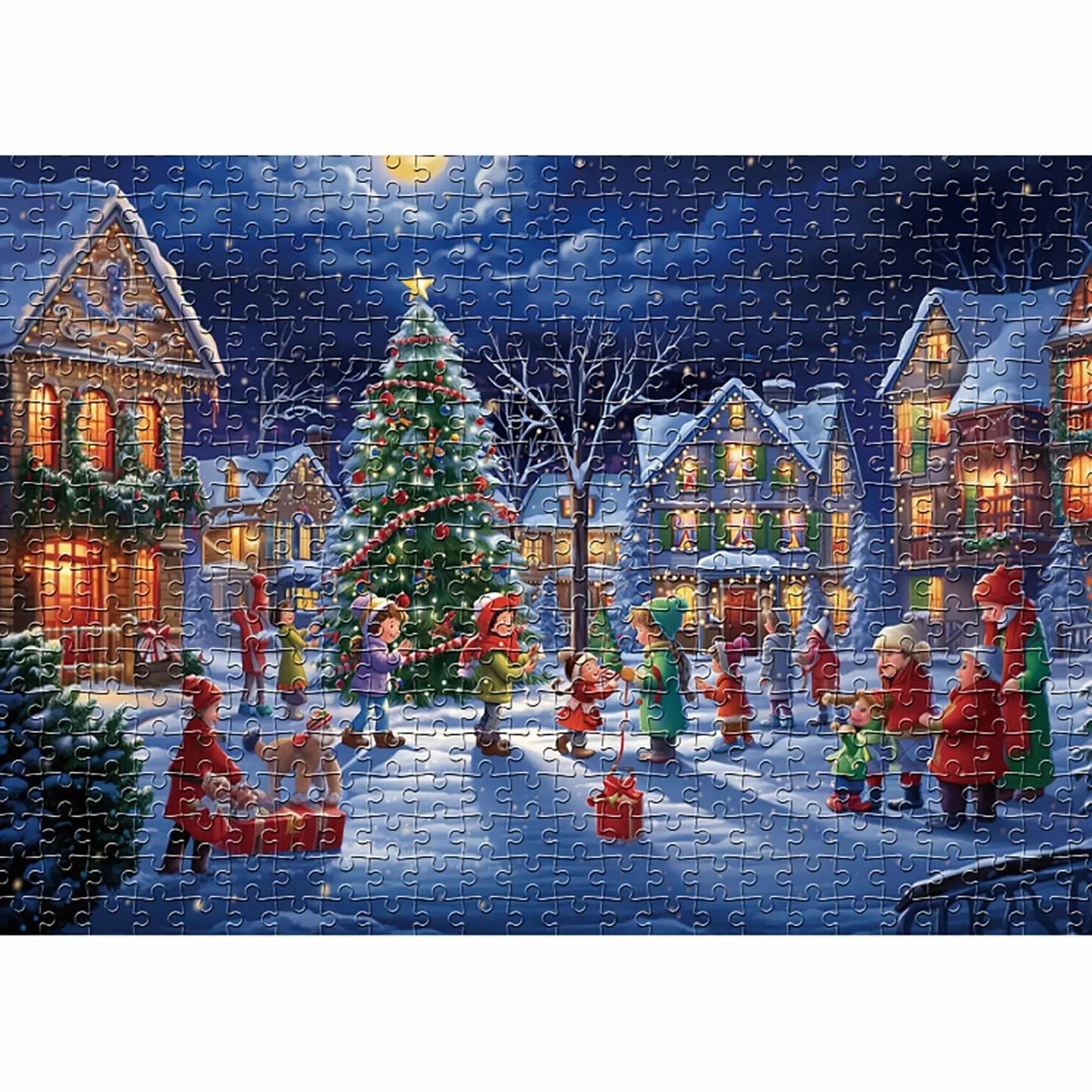 1000 Pieces Merry Christmas Jigsaw Puzzles for Adults Home Decor Games Family Fun Floor Puzzles Educational Toys for Kids Pinochio
