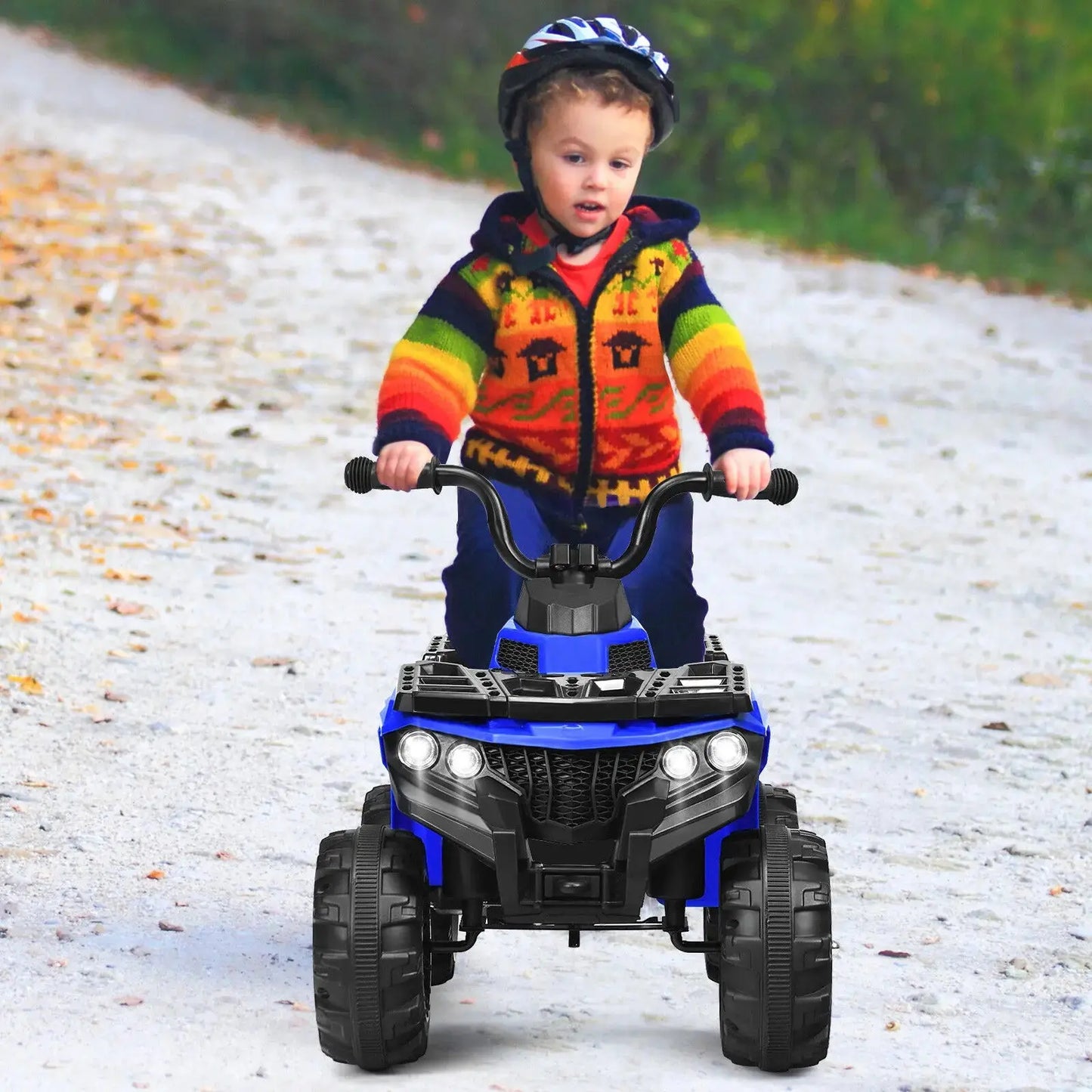 DORTALA Kids All Terrain Electric Quad Bike Children 6V Battery Ride On Motor Quad Blue/Red/White Pinochio