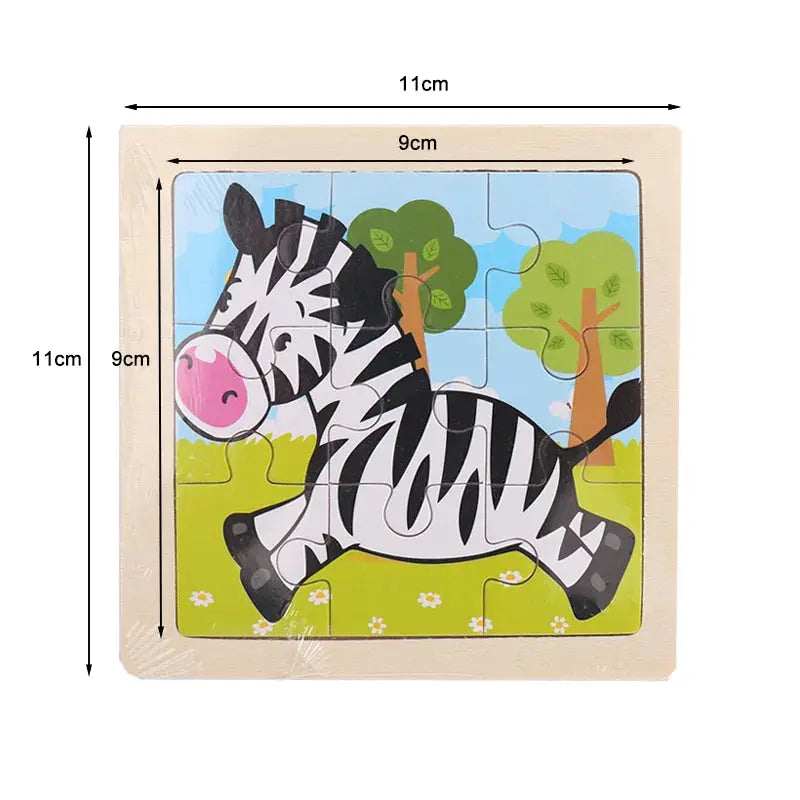Child Animal Wooden Puzzle Montessori Cognitive Game Cartoon Traffic Tangram Educational Development Toy Baby Gift 2 3 years old Pinochio