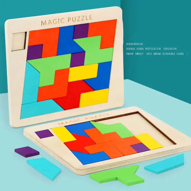 Hexagonal Alien Chess Tangram Puzzle Brainstorming 11-piece Block Puzzle Jigsaw Classical Puzzle Children's Toys Pinochio