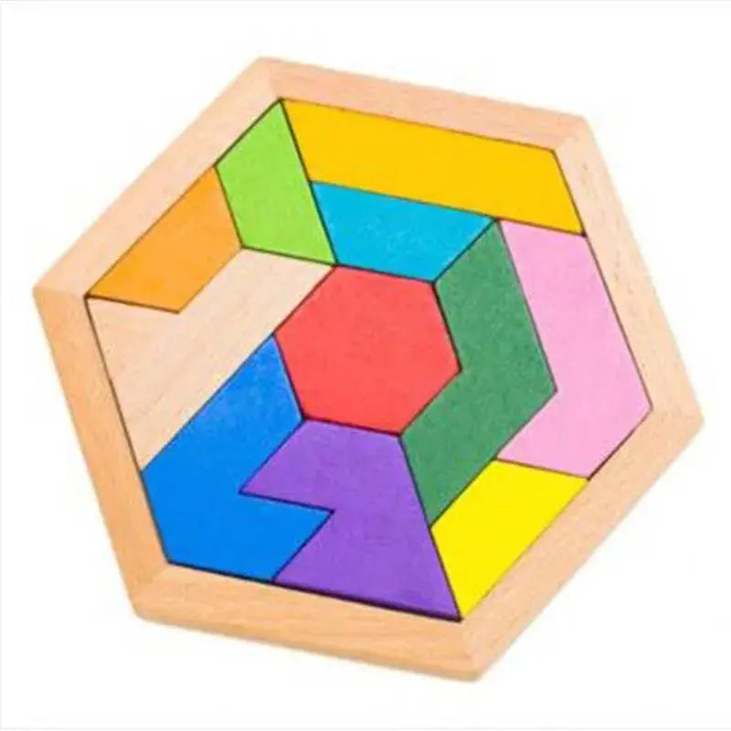 Hexagonal Alien Chess Tangram Puzzle Brainstorming 11-piece Block Puzzle Jigsaw Classical Puzzle Children's Toys Pinochio