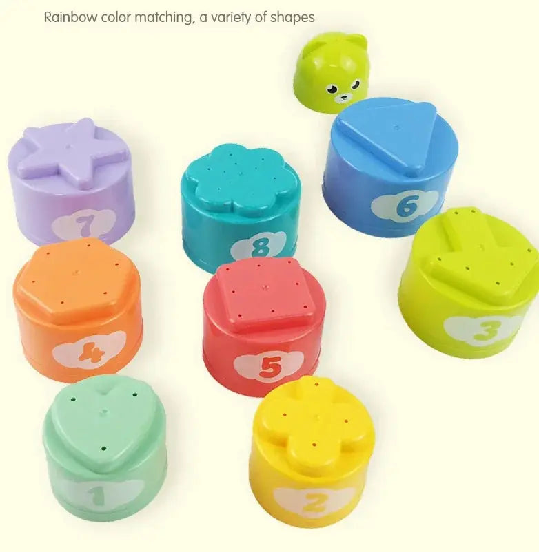 Kid Brain Response Battle Fold Cup Hand Speed Competition Fold Cup Baby Stack Game Early Education Puzzle Train Board Games Toy Pinochio