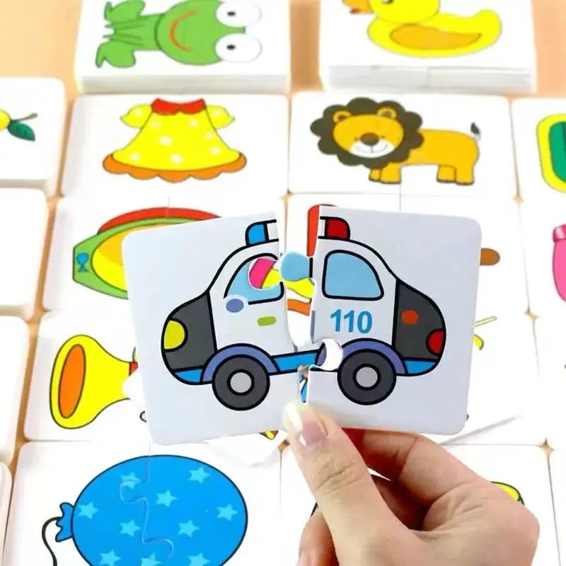 32 Pcs Enlightenment Card Matching Puzzle Early Education Cartoon Pattern Cognitive Boys and Girls Toys Pinochio
