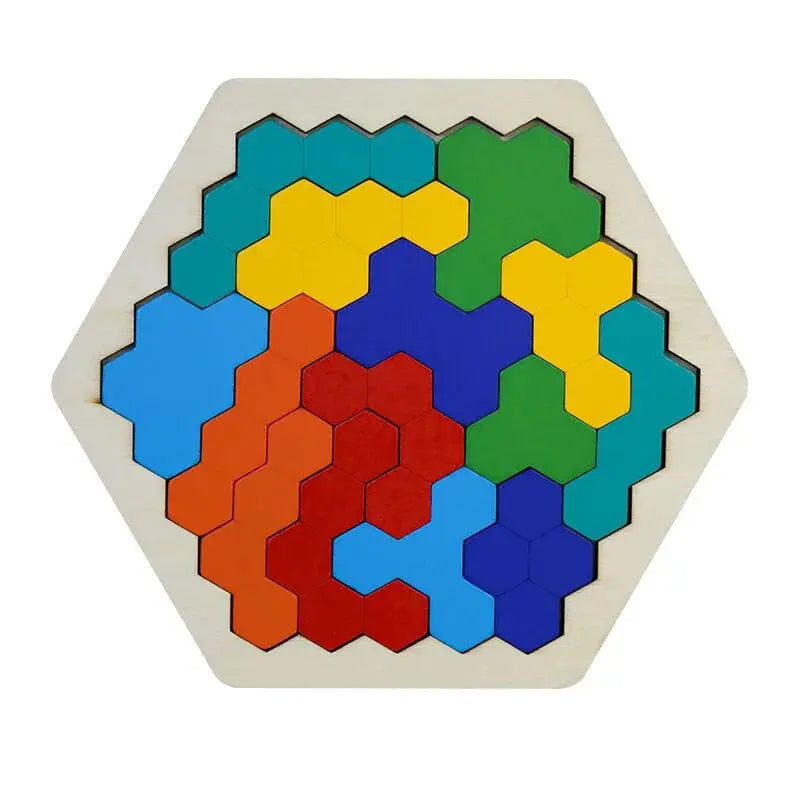 Hexagonal Alien Chess Tangram Puzzle Brainstorming 11-piece Block Puzzle Jigsaw Classical Puzzle Children's Toys Pinochio