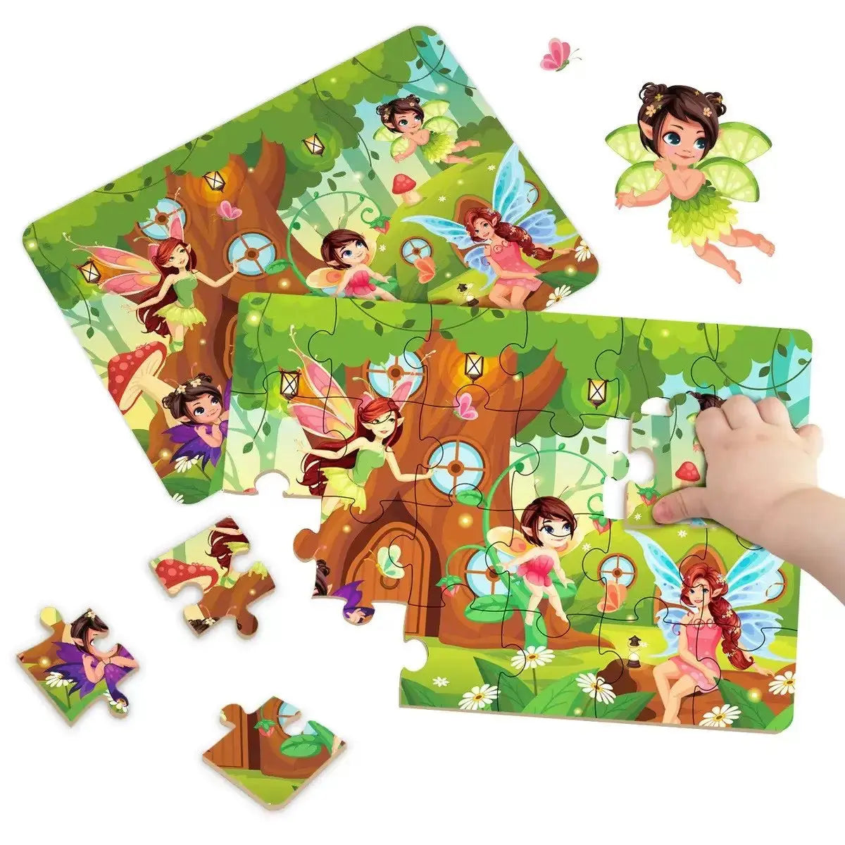 Kids Cartoon Animal Jigsaw Puzzles Montessori Educational Toys Parent-Child Theme Game Paper Educational Gift for Children Pinochio