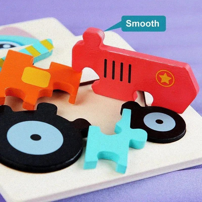 Wooden Puzzle Montessori Animals Carton Colorful Learning Education Toys Tangram Jigzaw Cognitive Wood For Children Kids Gift Pinochio