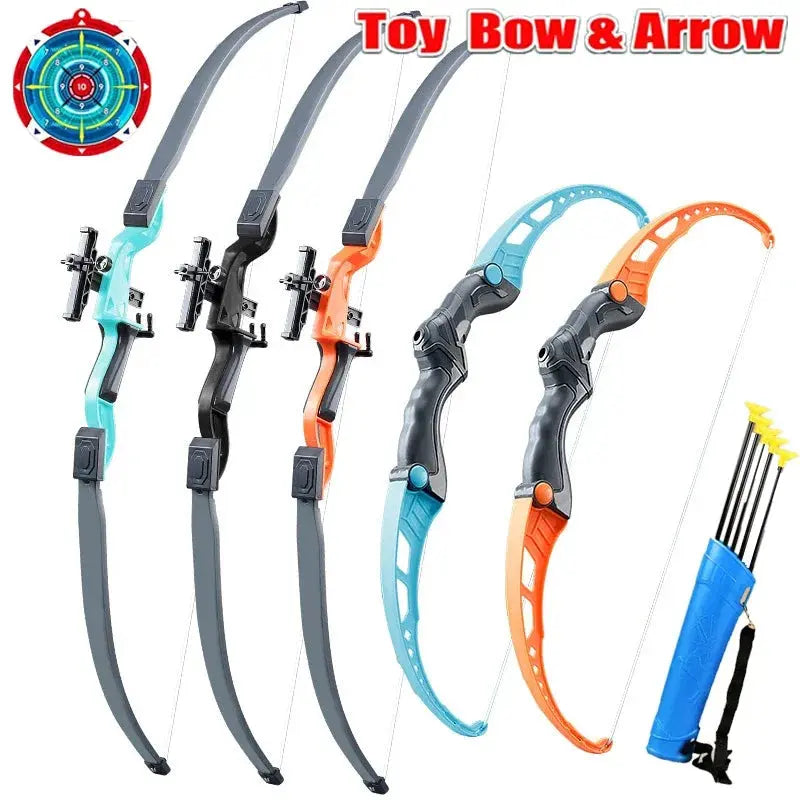 92cm Children's Bow and Arrow Toy Set Children's Archery Practice Recurve Bow Outdoor Shooting Toy with Target Birthday Gift Pinochio
