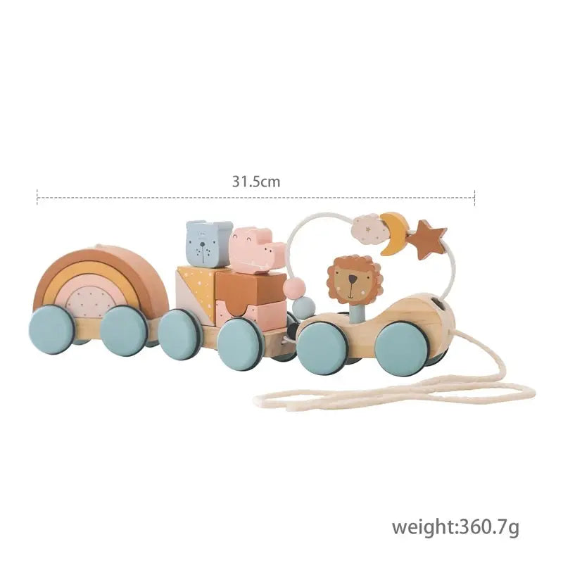 Wooden Train Birthday Toy Montessori Toys Baby Educational Toys Wooden Trolley Baby Learning Toys Number Of Wood Baby's Toys Pinochio