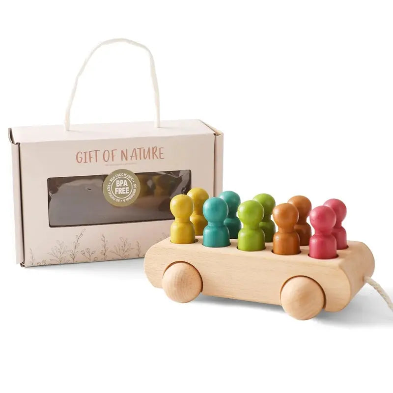 Wooden Train Birthday Toy Montessori Toys Baby Educational Toys Wooden Trolley Baby Learning Toys Number Of Wood Baby's Toys Pinochio