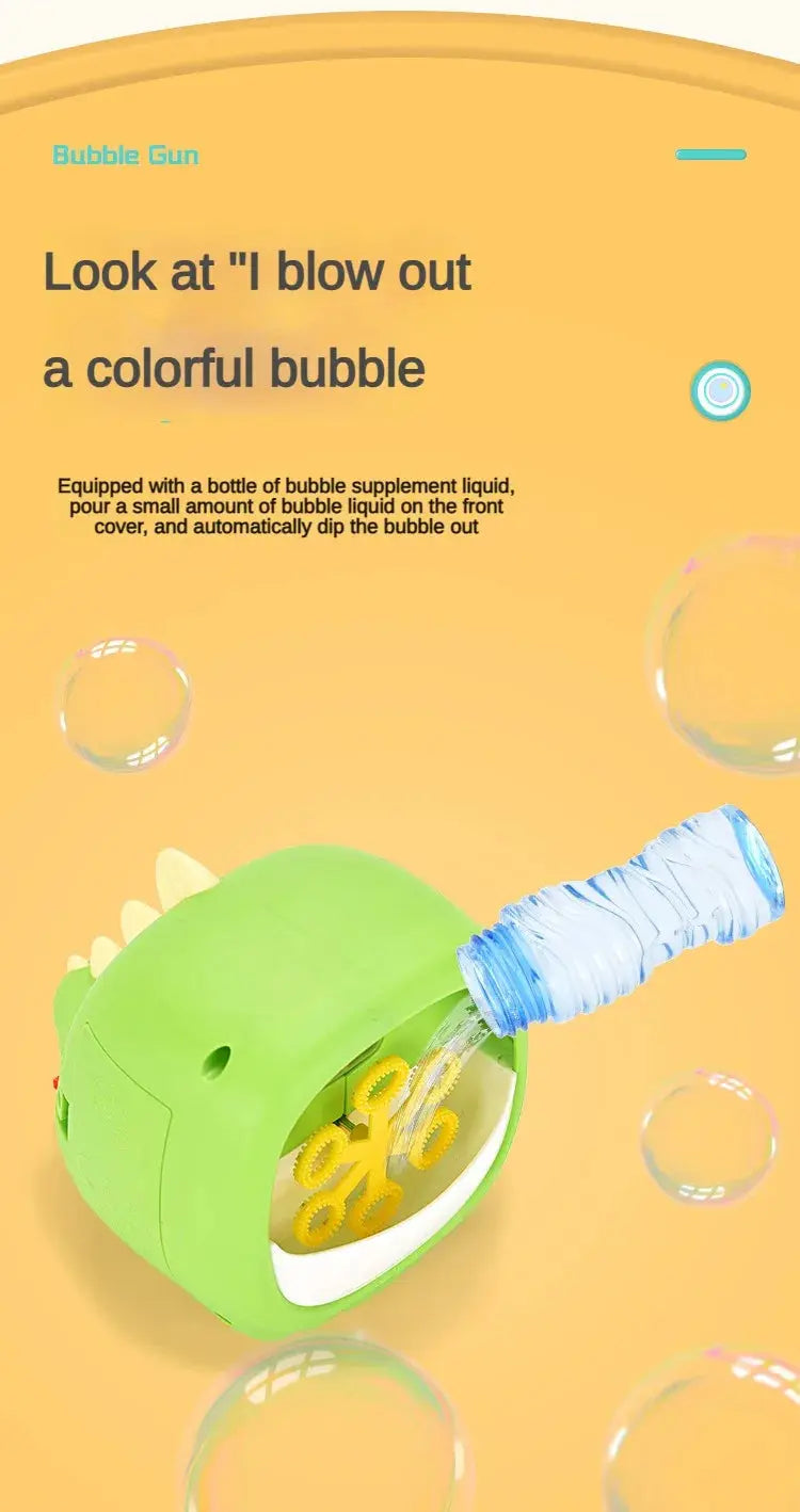 Electric Bubble Cartoon Dinosaur Animal Shape Full Automatic Continuous Bubble Hand-held Desktop Bubble Machin Pinochio