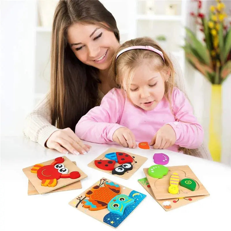 Kids Montessori 3D Wooden Puzzle Hands Grab Child Puzzle Educational Learning Toys Baby Games Puzzles For Kids 1 2 3 Years Old Pinochio