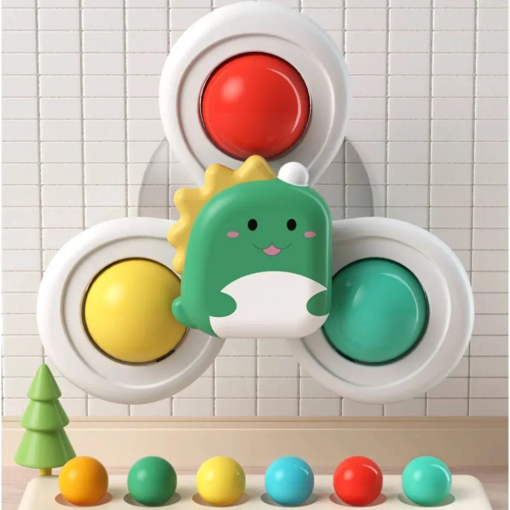 Baby Suction Cup Spinner Bath Toys for Age 1 2 3 Boys Girls Spinning Sensory Toys Airplane Car Travel Dining Chairs Window Toys Pinochio