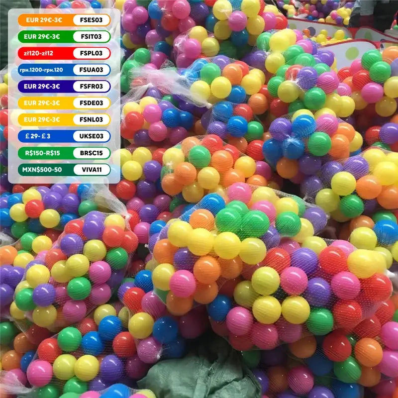 100PCS Outdoor Sport Ball Colorful Soft Water Swim Pool Ocean Wave Ball Baby Eco-Friendly Stress Air Ball Tent Toys for Children Pinochio