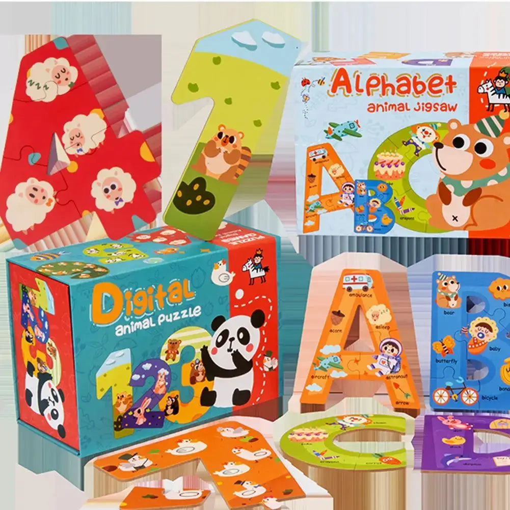 Montessori Wooden Alphabet Puzzles for Kids 3 4 5 Years ABC Kids Learning Toys Educational Montessori Puzzle for Preschool Boys Pinochio