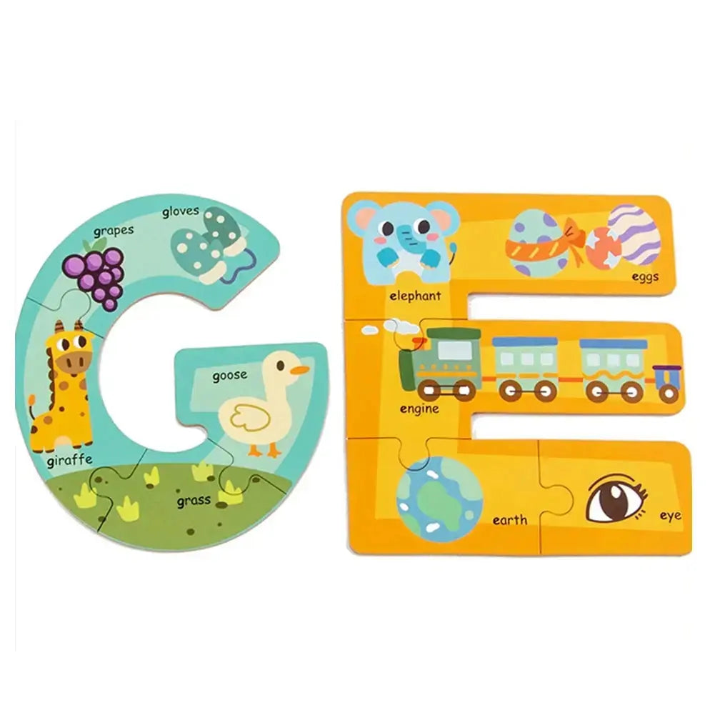 Montessori Wooden Alphabet Puzzles for Kids 3 4 5 Years ABC Kids Learning Toys Educational Montessori Puzzle for Preschool Boys Pinochio