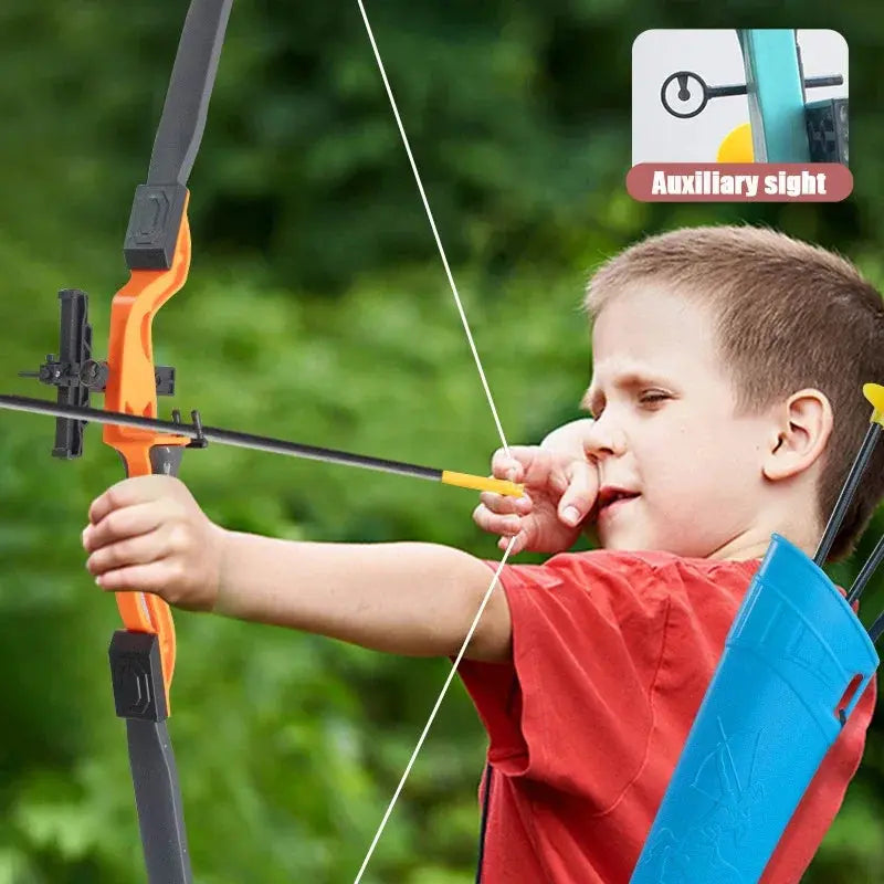 92cm Children's Bow and Arrow Toy Set Children's Archery Practice Recurve Bow Outdoor Shooting Toy with Target Birthday Gift Pinochio