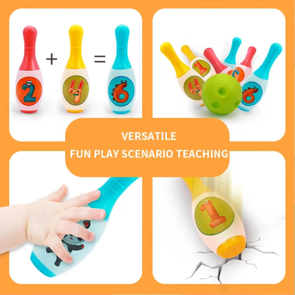 Bowling Set Education Toys For Kids Toddlers Animal Number Learning Indoor Outdoor Sports Games Toys for Kids Baby Gift Pinochio
