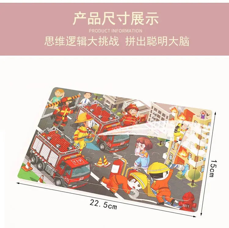 NEW Wooden 30pcs Puzzles Children Animal Dinosaur Cartoon Plane Puzzle Baby Early Education and Intellectual Building Block Toys Pinochio