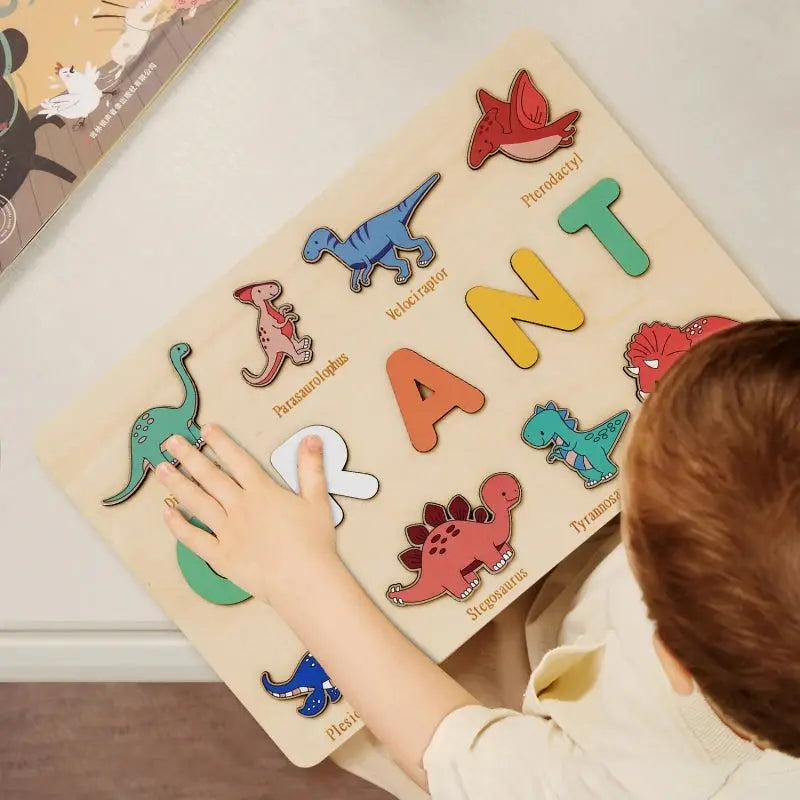 Montessori Personalised Wooden Puzzle Custom Baby Name Jigsaw Board Toddlers Educational Shape Matching Toys Customized Birthday Pinochio