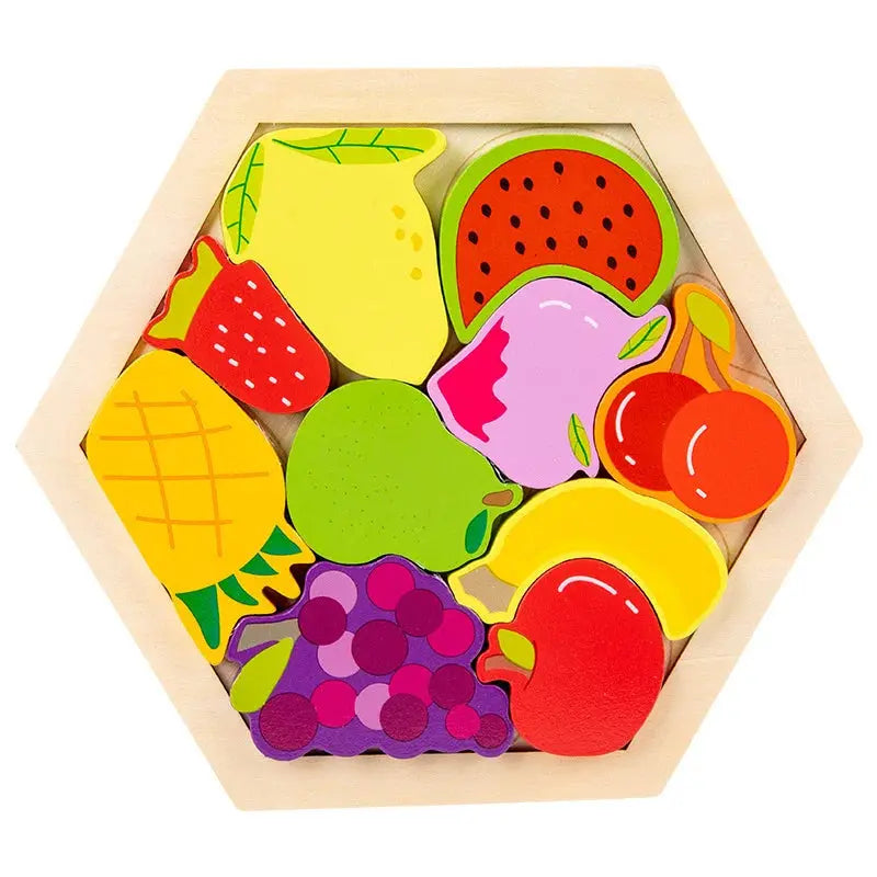 Hexagonal Alien Chess Tangram Puzzle Brainstorming 11-piece Block Puzzle Jigsaw Classical Puzzle Children's Toys Pinochio