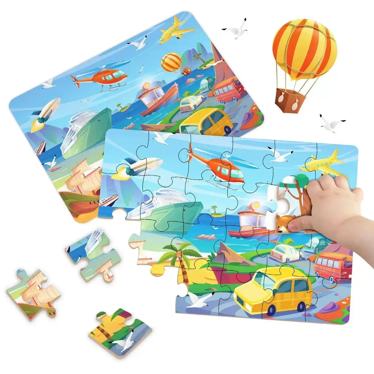Kids Cartoon Animal Jigsaw Puzzles Montessori Educational Toys Parent-Child Theme Game Paper Educational Gift for Children Pinochio