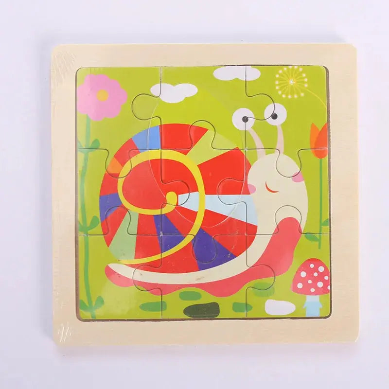Child Animal Wooden Puzzle Montessori Cognitive Game Cartoon Traffic Tangram Educational Development Toy Baby Gift 2 3 years old Pinochio