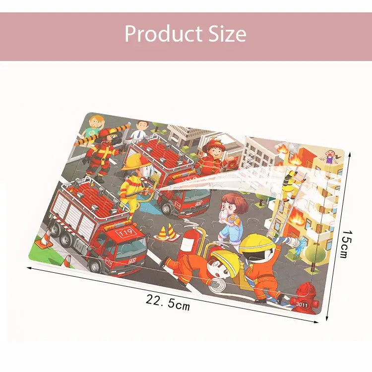 New 30 Pieces Wooden Puzzles Cartoon Animal Traffic Tangram Wood 3d Puzzle Montessori Educational Toys for Children Gifts Pinochio