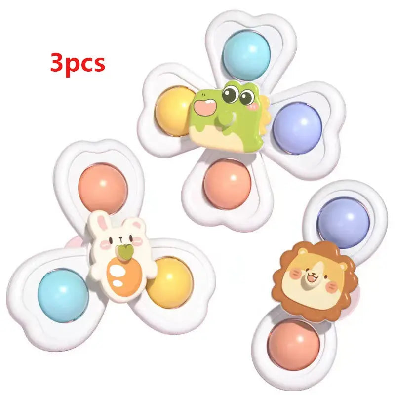 Baby Suction Cup Spinner Bath Toys for Age 1 2 3 Boys Girls Spinning Sensory Toys Airplane Car Travel Dining Chairs Window Toys Pinochio