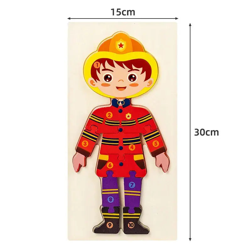 Wooden Puzzle Board 1 2 3 Year Children Puzzle Vehicles Pattern Colorful Numbered For Kids Toddlers Learning Educational Gifts Pinochio