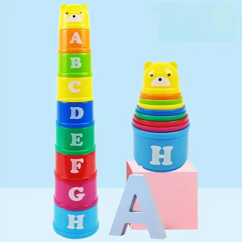 Kid Brain Response Battle Fold Cup Hand Speed Competition Fold Cup Baby Stack Game Early Education Puzzle Train Board Games Toy Pinochio