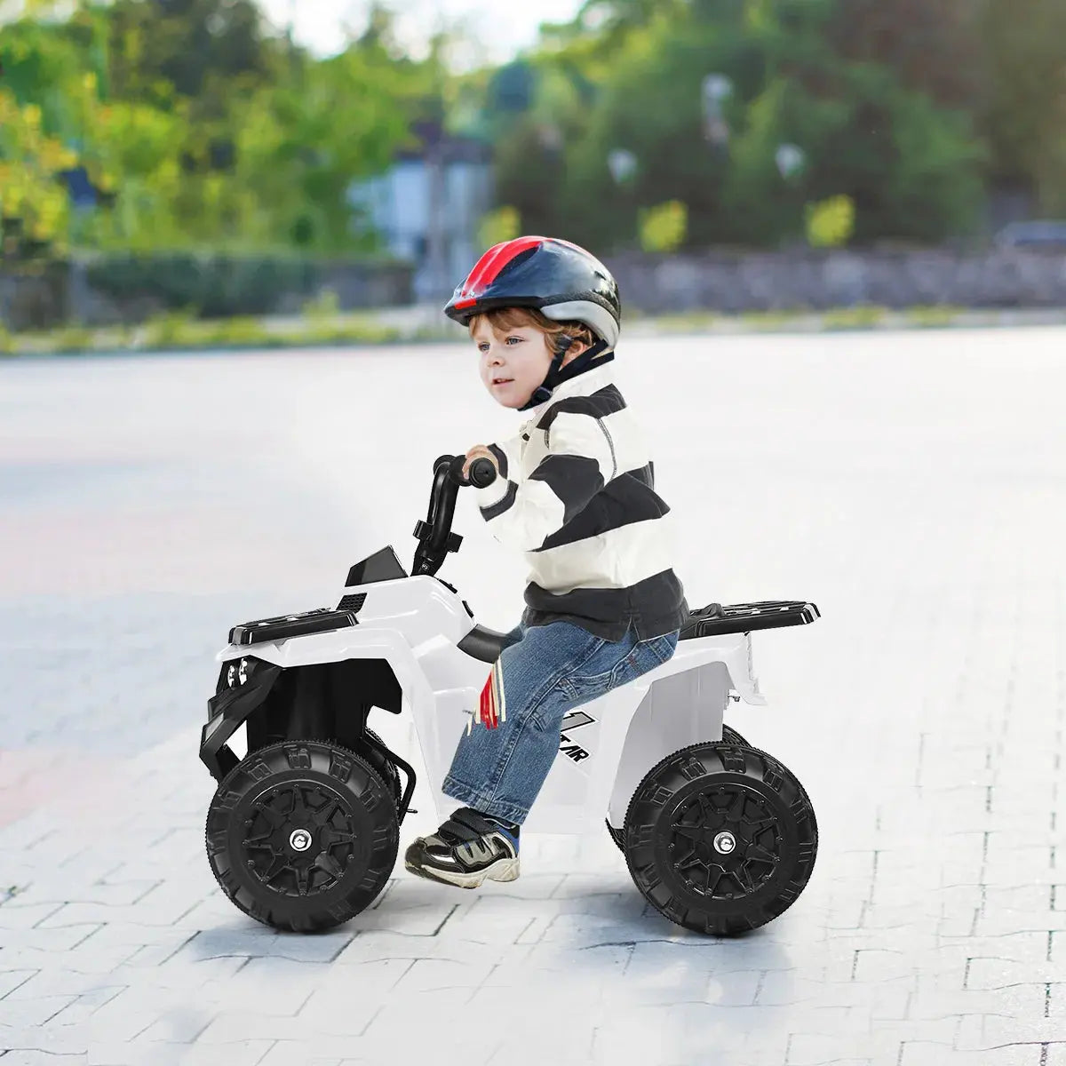 DORTALA Kids All Terrain Electric Quad Bike Children 6V Battery Ride On Motor Quad Blue/Red/White Pinochio