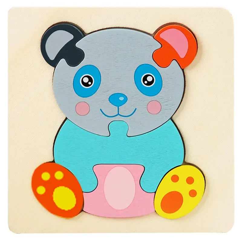 Wooden Puzzle Montessori Animals Carton Colorful Learning Education Toys Tangram Jigzaw Cognitive Wood For Children Kids Gift Pinochio