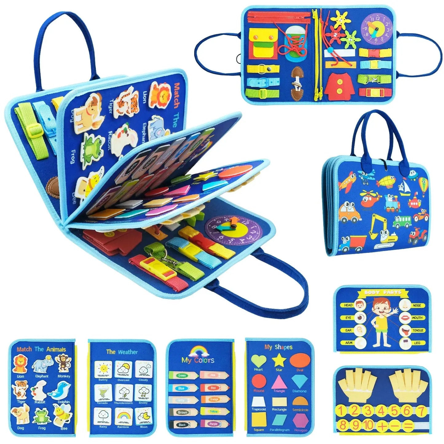 Montessori Toddler Busy Board,Autism Sensory Toys,Educational Activity Motor Skills Baby, Life Skills Learning Toys for Kids Pinochio