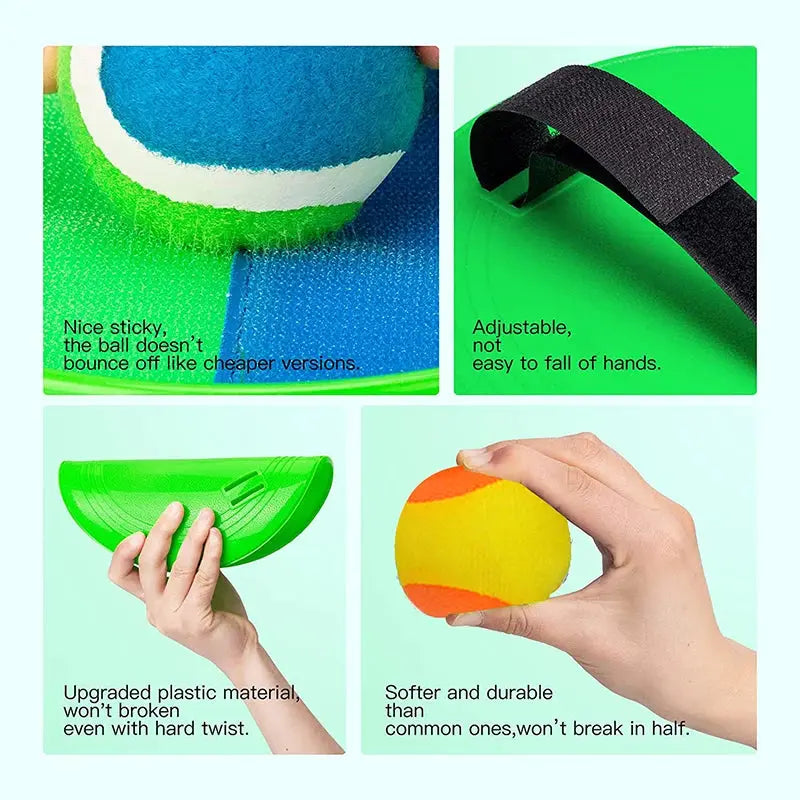 Children Sports Toys Toss & Catch Ball Sticky Balls Summer Outdoor Beach Toy Multiplayer Game Parent-child Interaction Gifts TMZ Pinochio