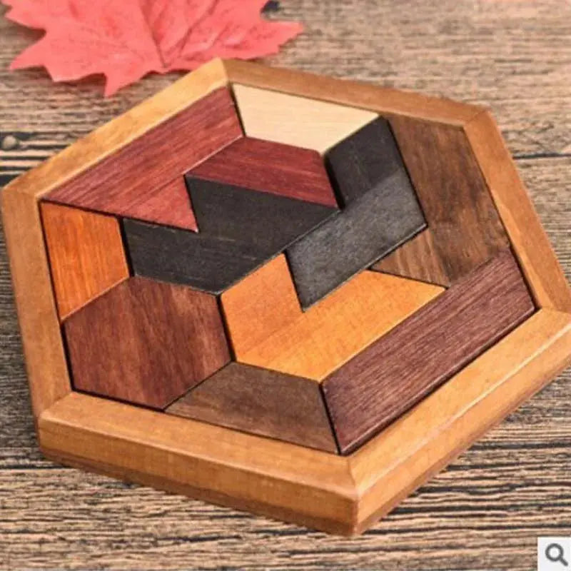 Hexagonal Alien Chess Tangram Puzzle Brainstorming 11-piece Block Puzzle Jigsaw Classical Puzzle Children's Toys Pinochio