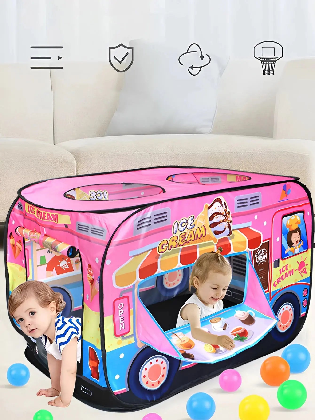 Children's Indoor Car Modeling Theme Play Ocean Ball Pool House Foldable Tent Pinochio
