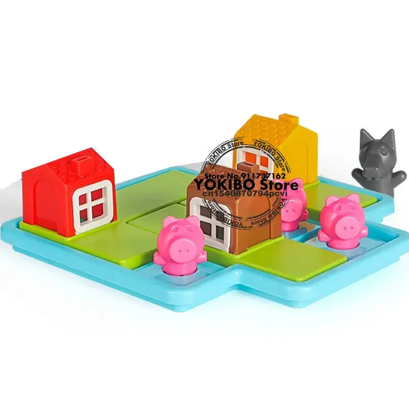 Logic Board Game for Kids Marble Run Blocks Puzzle Car Track Toy Race Car Rail Blocks Track Rail Building and Construction Game Pinochio