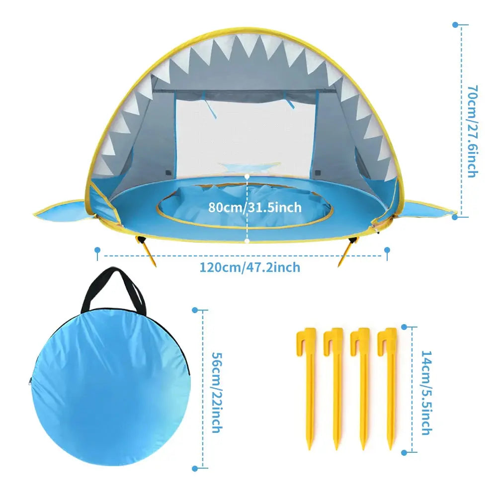 Baby Beach Tent Uv-protecting Sunshelter With A Pool Baby Kids Beach Tent Pop Up Portable Shade Pool UV Protection Sun Shelter Pinochio