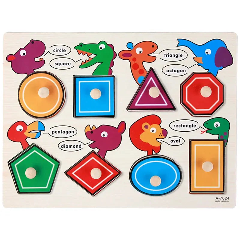 Montessori Child Puzzle Educational Baby Toys Kids Wooden Puzzle Board Jigsaw Puzzle Games Toys For Children 1 2 3 Years Pinochio