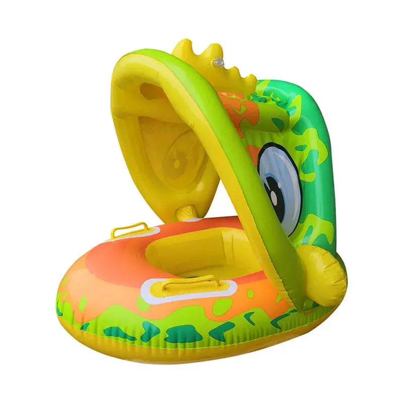 Inflatable Baby Swim Ring Seat Floating Sun Shade Toddler Swim Circle Outdoor Swimming Pool Bathtub Beach Party Summer Water Toy Pinochio