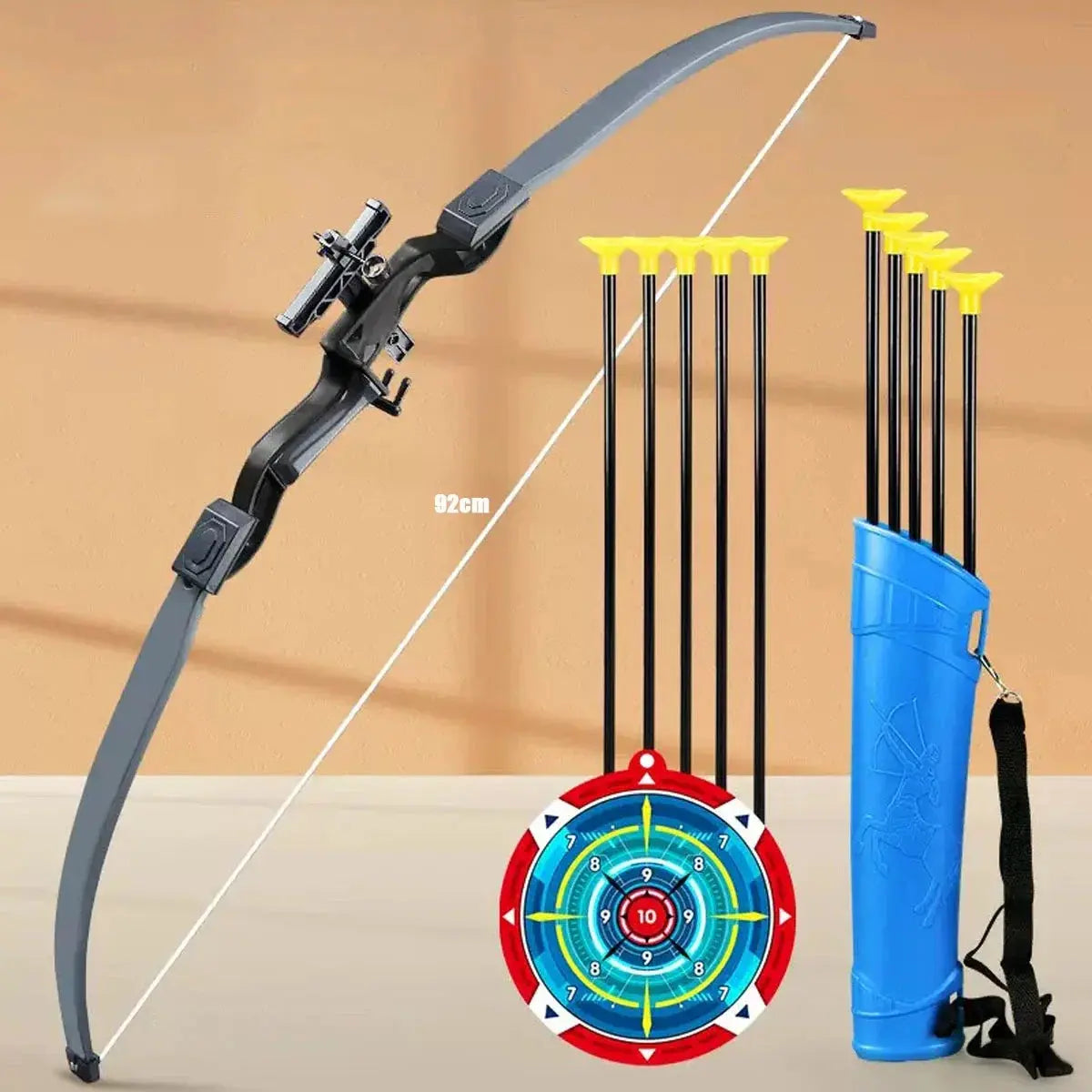 92cm Children's Bow and Arrow Toy Set Children's Archery Practice Recurve Bow Outdoor Shooting Toy with Target Birthday Gift Pinochio