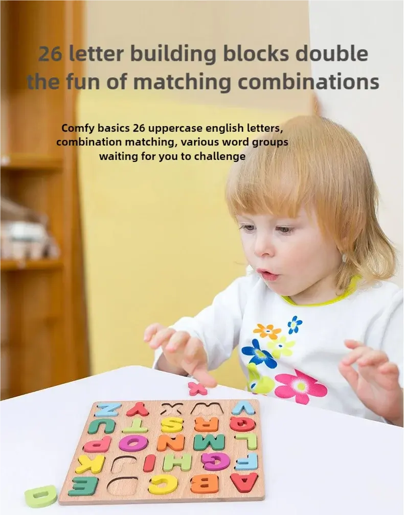 Kids Alphabetic Arithmetic Number Geometric Shapes Wooden Puzzle Montessori Preschool Learning Educational Game Toy for Children Pinochio