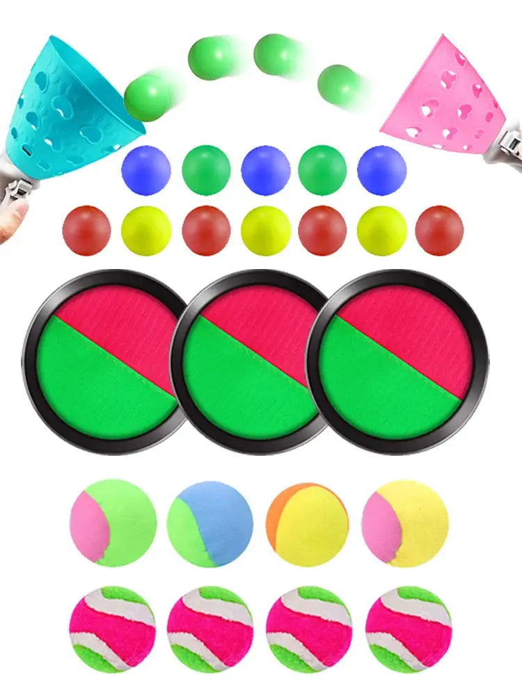 Children Sports Toys Toss & Catch Ball Sticky Balls Summer Outdoor Beach Toy Multiplayer Game Parent-child Interaction Gifts TMZ Pinochio