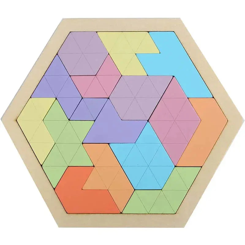 Hexagonal Alien Chess Tangram Puzzle Brainstorming 11-piece Block Puzzle Jigsaw Classical Puzzle Children's Toys Pinochio