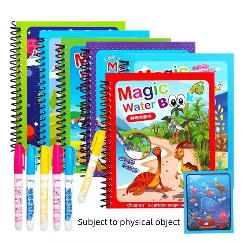 Children Early Education Toys Magical Book with Pen Water Drawing Toys Gift Reusable Coloring Book Magic Drawing Book Pinochio