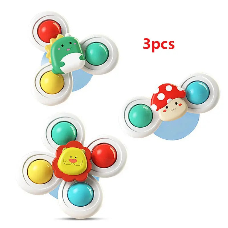 Baby Suction Cup Spinner Bath Toys for Age 1 2 3 Boys Girls Spinning Sensory Toys Airplane Car Travel Dining Chairs Window Toys Pinochio