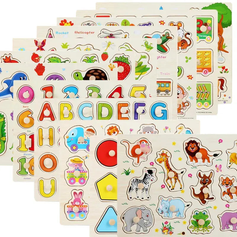 Montessori Child Puzzle Educational Baby Toys Kids Wooden Puzzle Board Jigsaw Puzzle Games Toys For Children 1 2 3 Years Pinochio